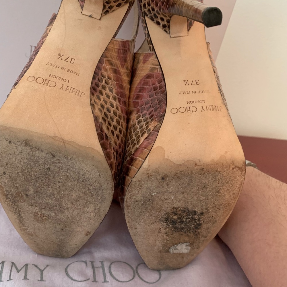 Jimmy Choo Patterned Blush Python Platforms - image 7